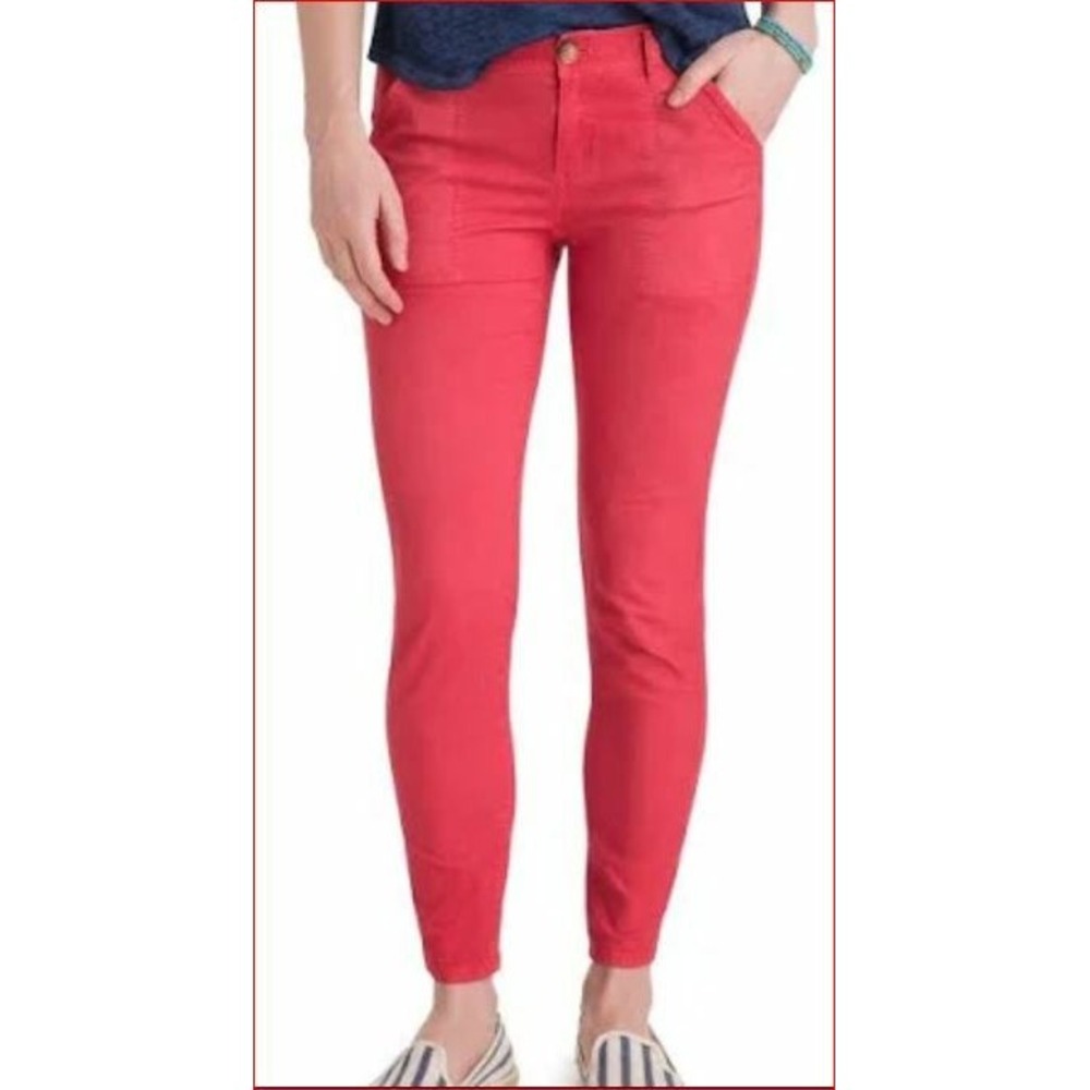 Vineyard Vines women pants 2P6039-637 GMT DYD skinny coral red 2 MSRP $108